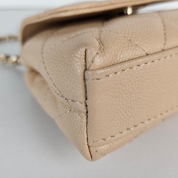 Chanel Nano Coco Top Handle Flap Bag Light Beige Caviar Gold Hardware 24K - Picture 9 of 11
